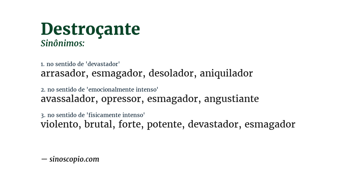 Sinônimo de destroçante