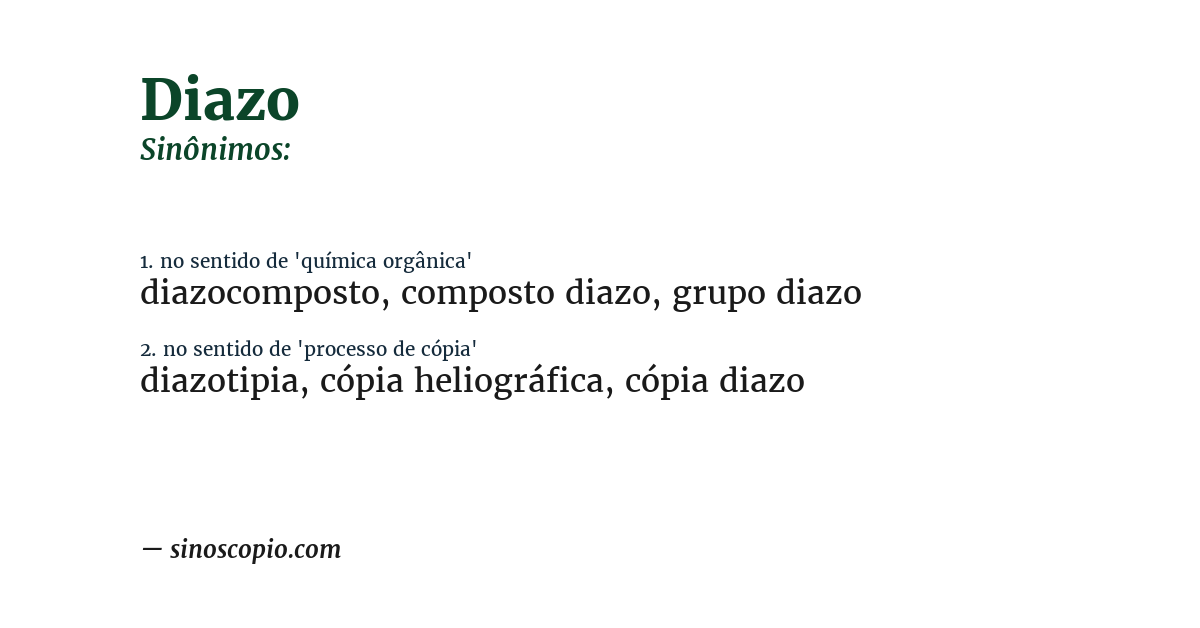 Sinônimo de diazo