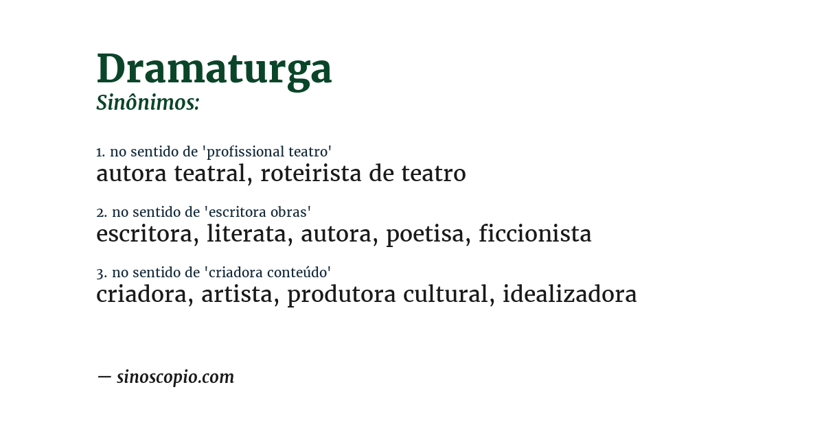 Sinônimo de dramaturga