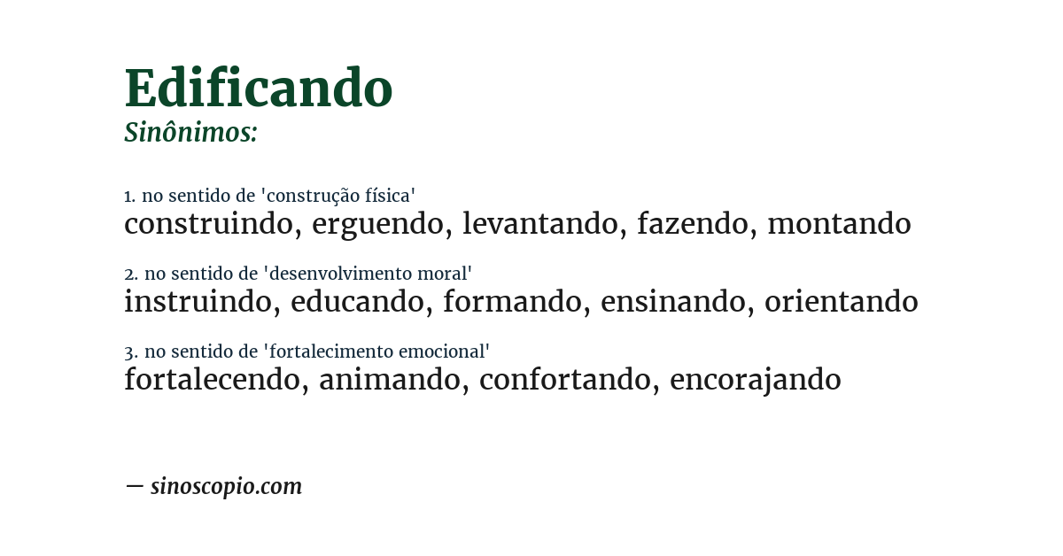 Sinônimo de edificando