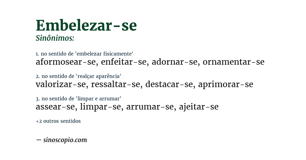 Sinônimo de embelezar-se