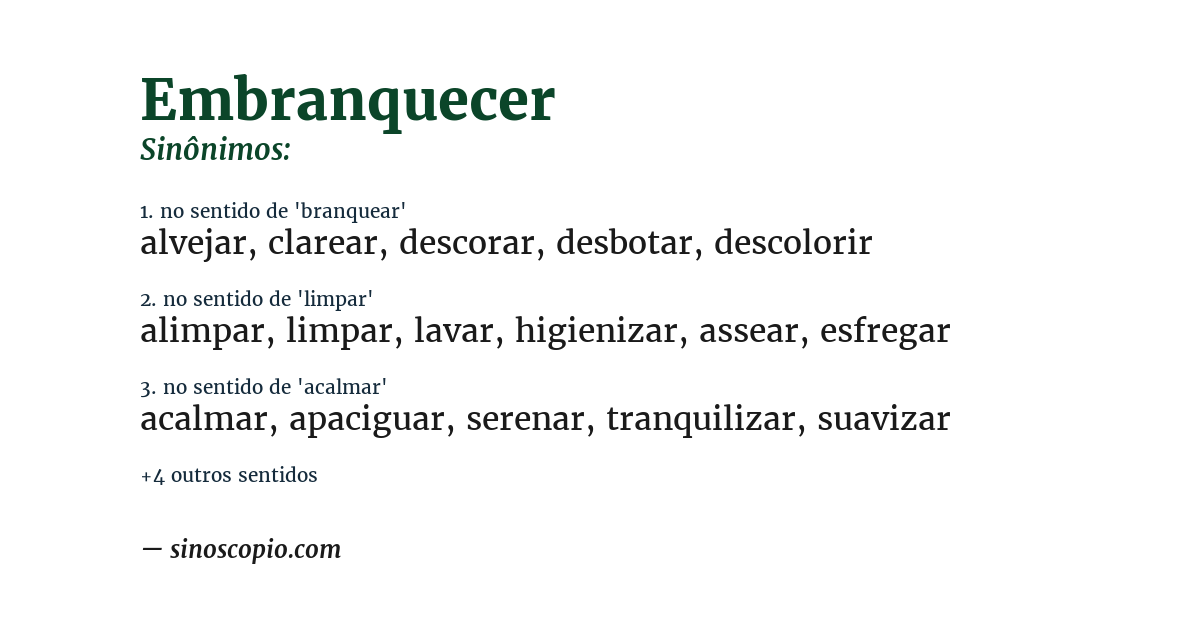 Sinônimo de embranquecer
