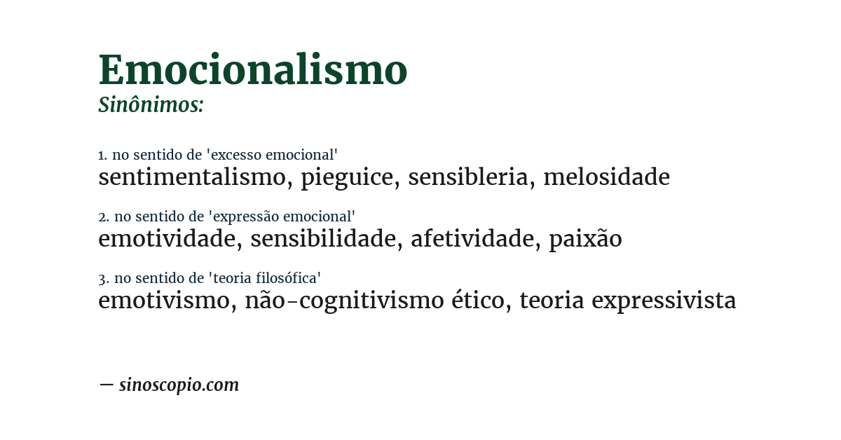 Sinônimo de emocionalismo