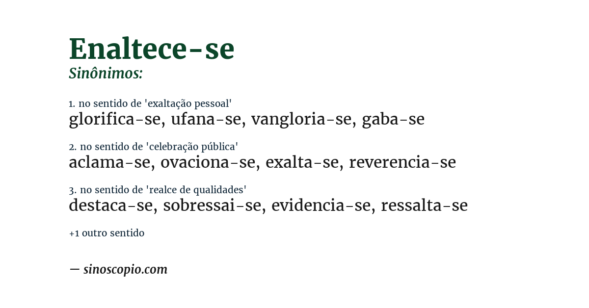 Sinônimo de enaltece-se