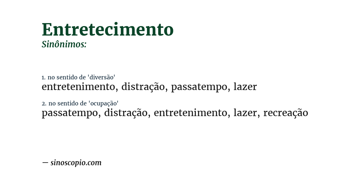 Sinônimo de entretecimento