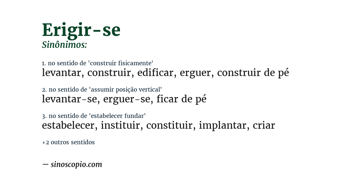 Sinônimo de erigir-se