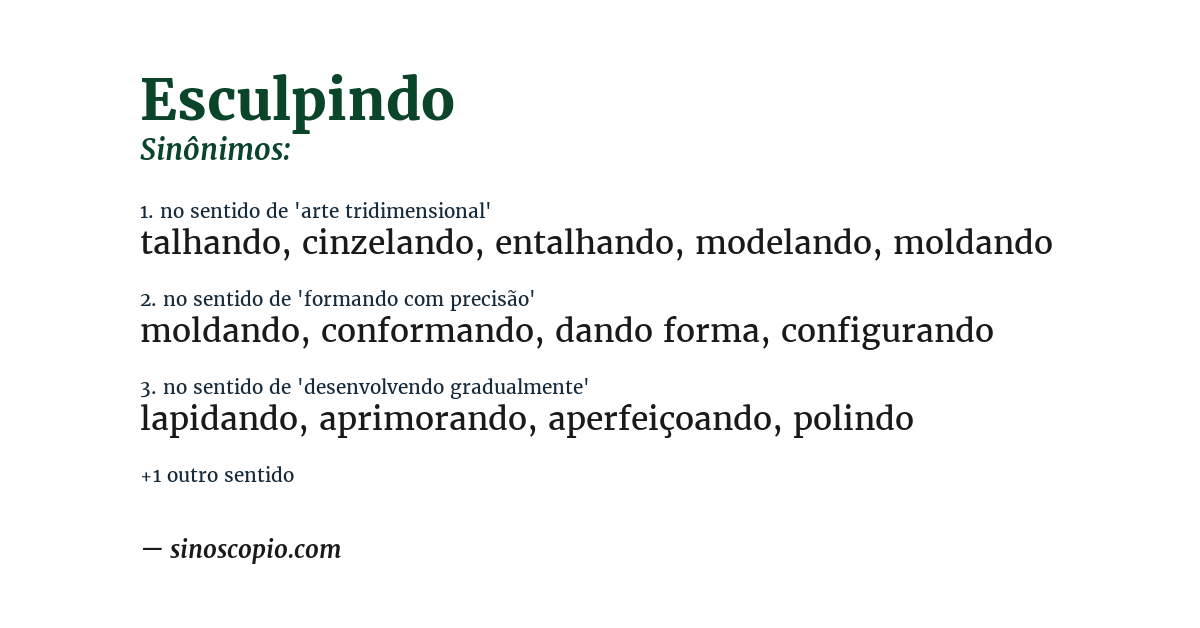 Sinônimo de esculpindo
