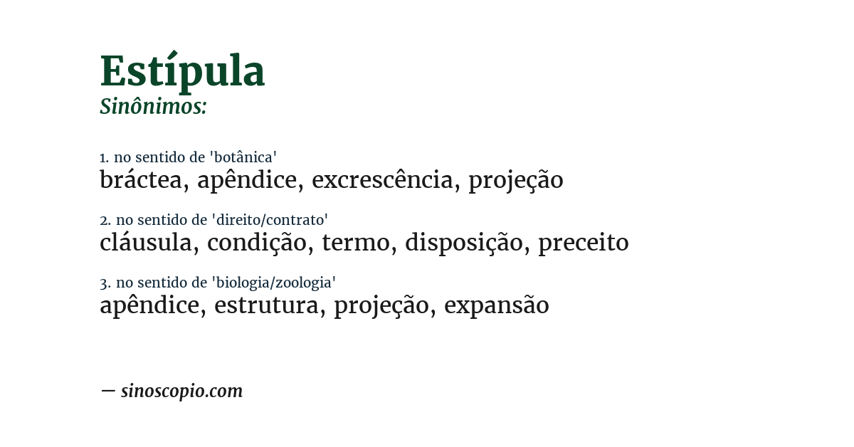 Sinônimo de estípula