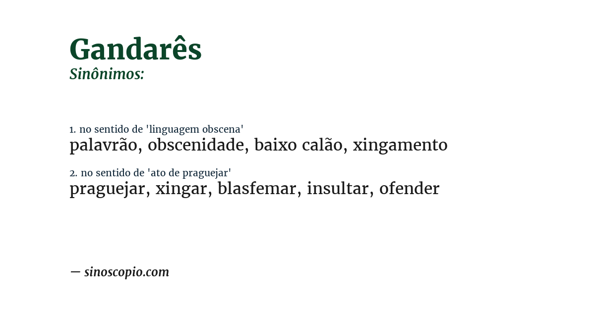 Sinônimo de gandarês