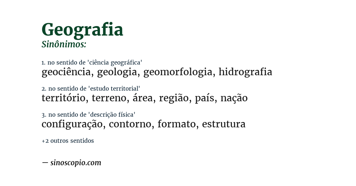 Sinônimo de geografia