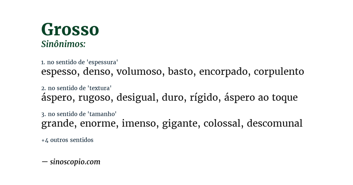 Sinônimo de grosso