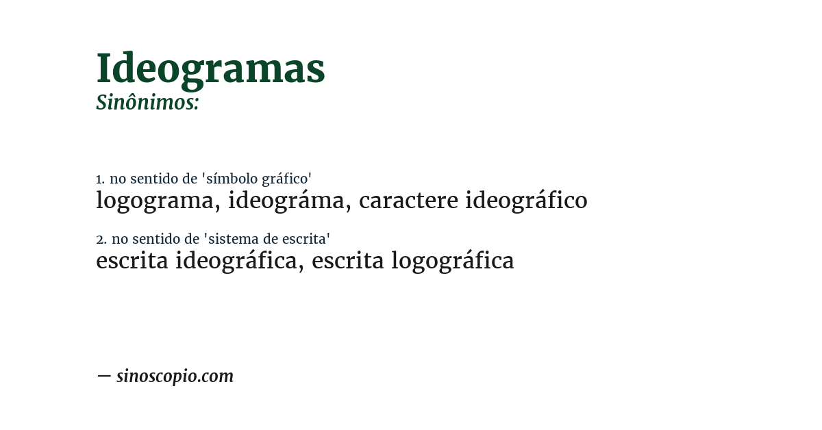 Sinônimo de ideogramas