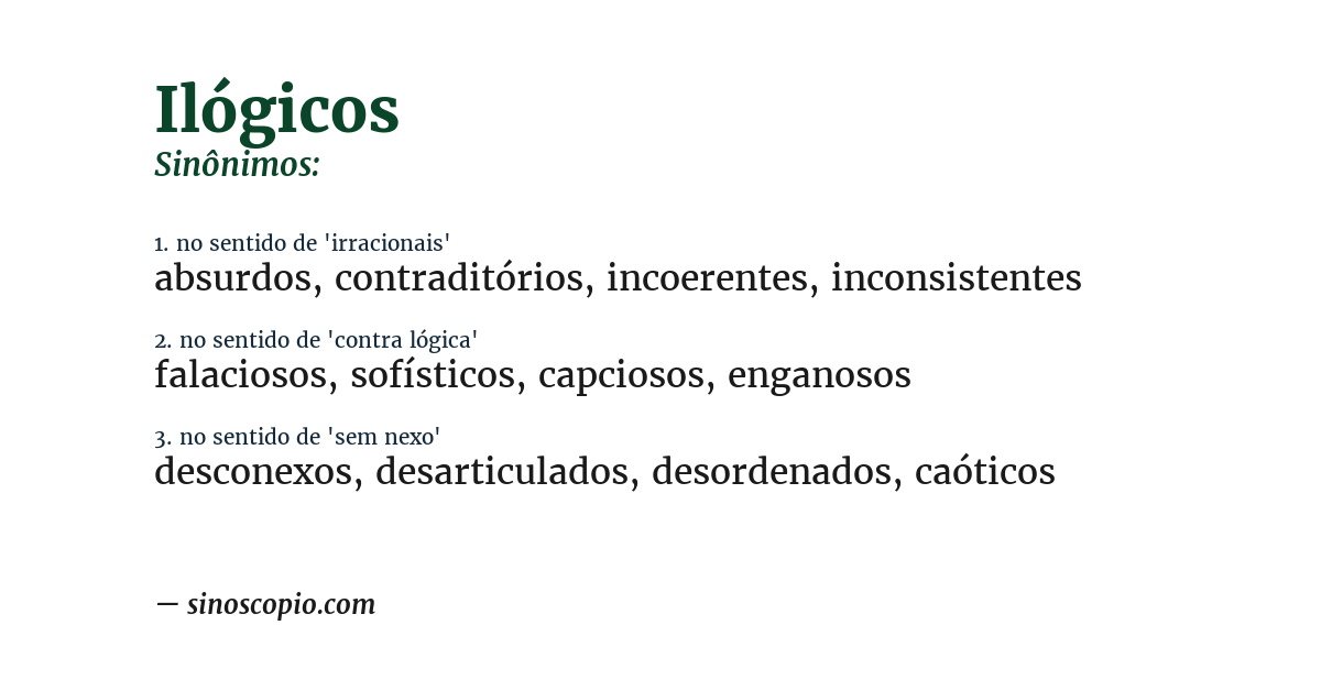 Sinônimo de ilógicos