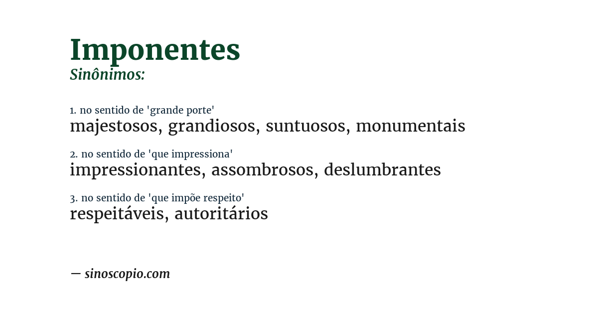 Sinônimo de imponentes