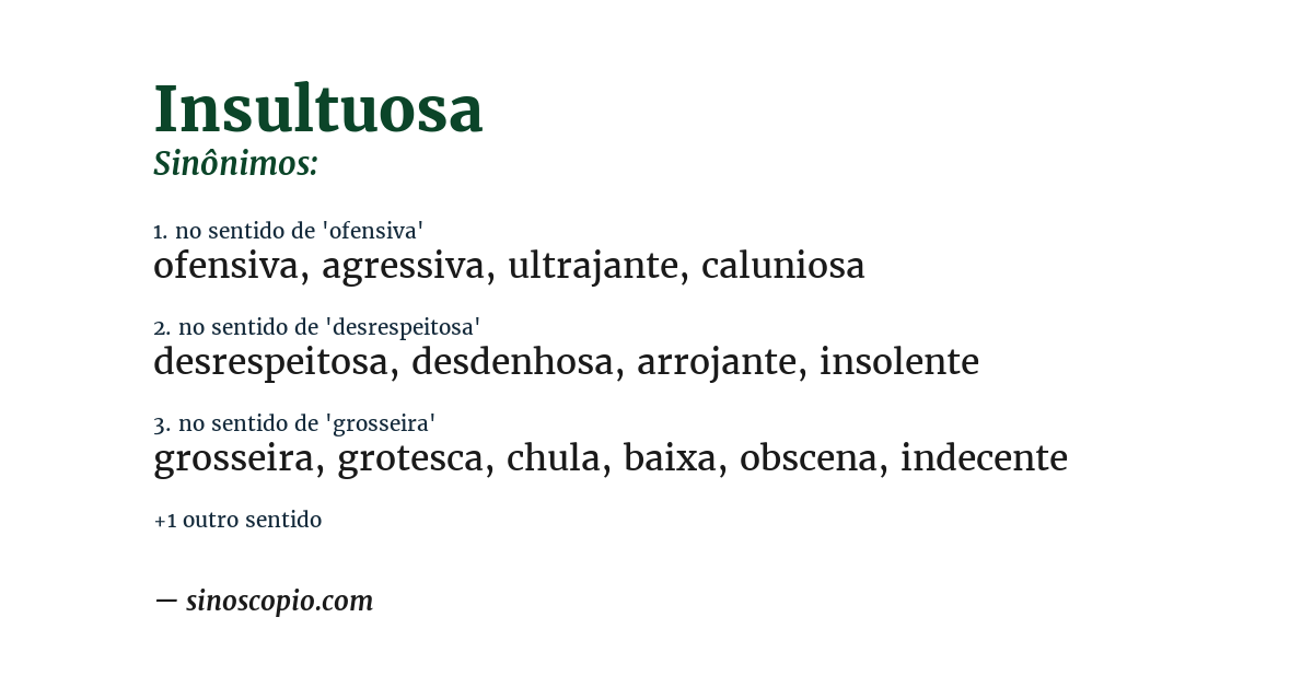 Sinônimo de insultuosa