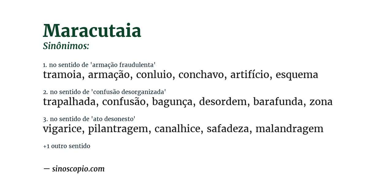 Sinônimo de maracutaia