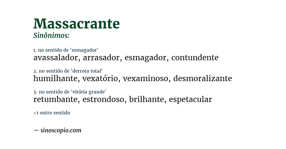 Sinônimo de massacrante