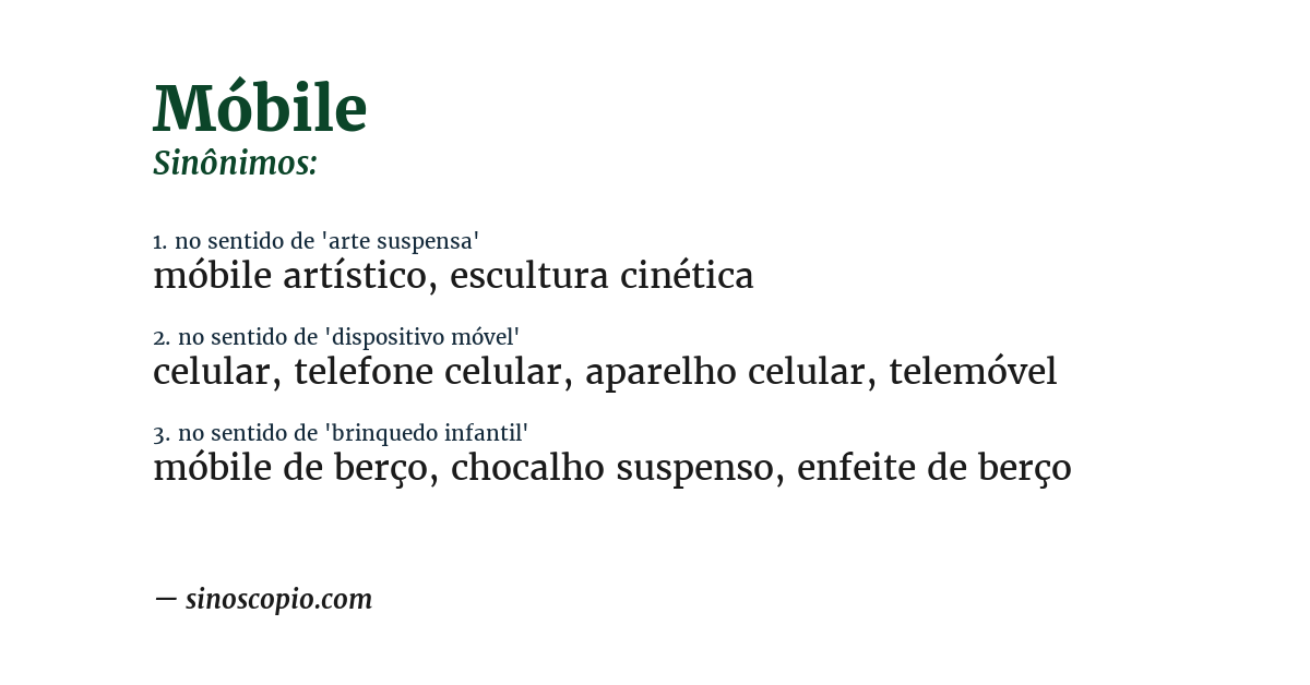 Sinônimo de móbile