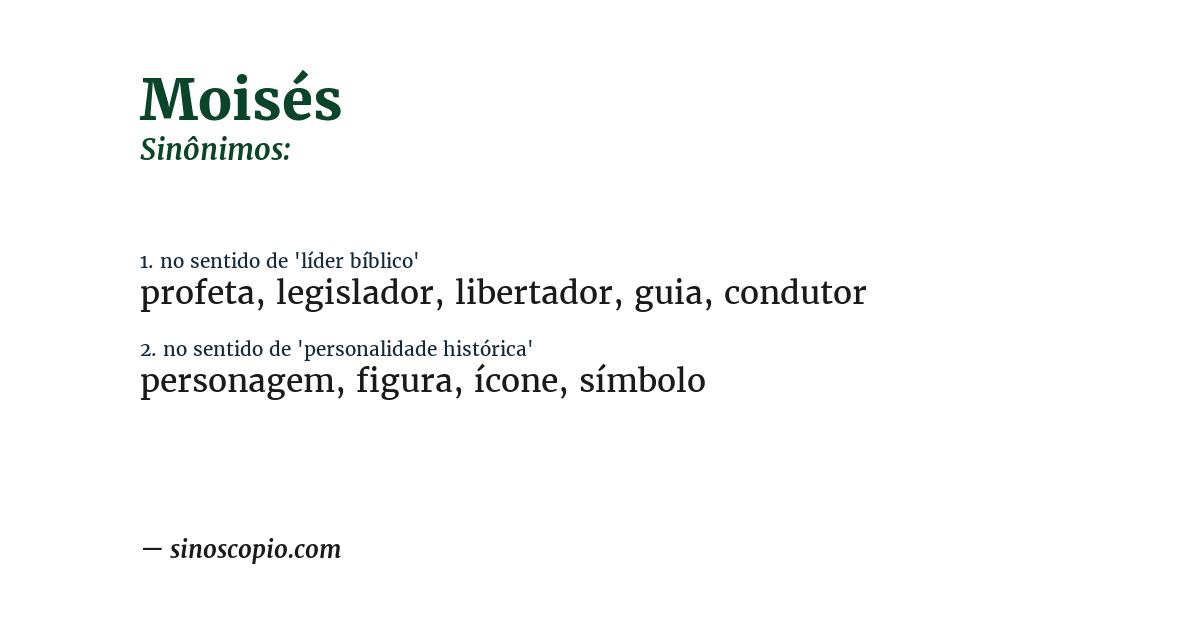 Sinônimo de moisés
