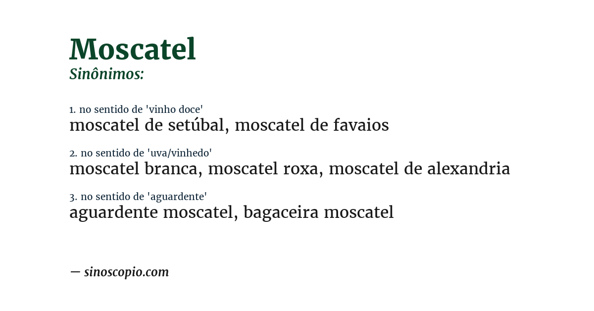 Sinônimo de moscatel