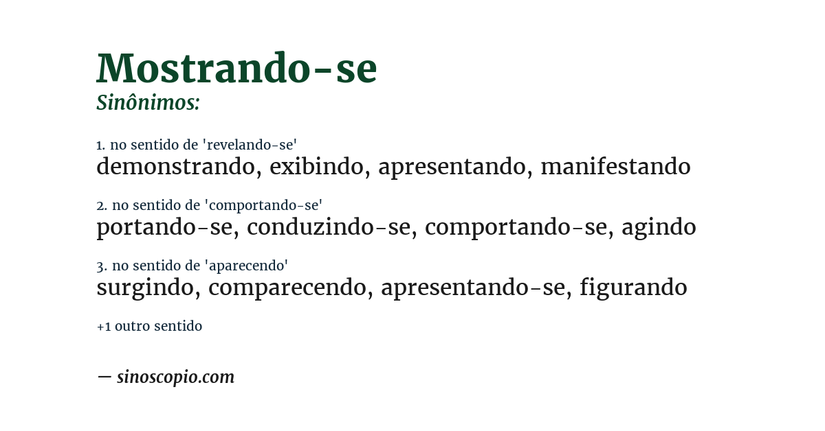 Sinônimo de mostrando-se
