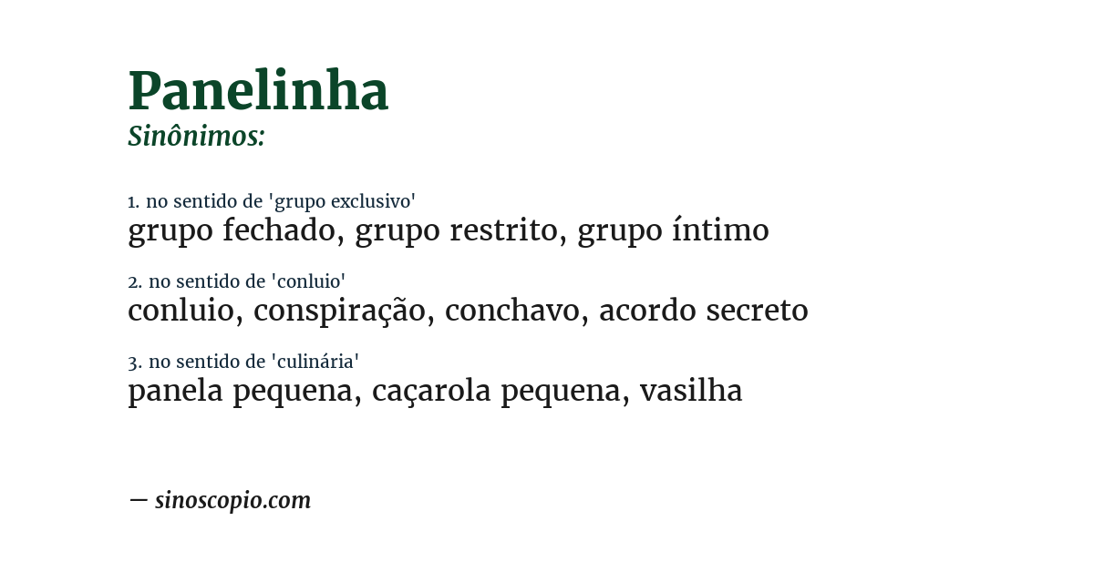 Sinônimo de panelinha