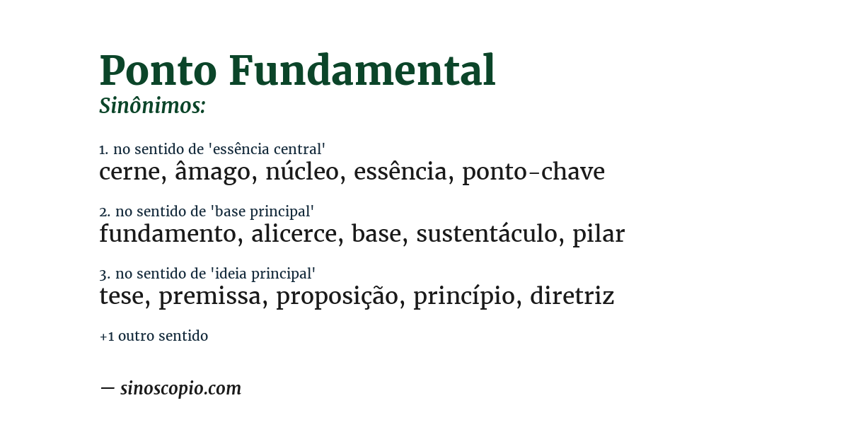 Sinônimo de ponto fundamental