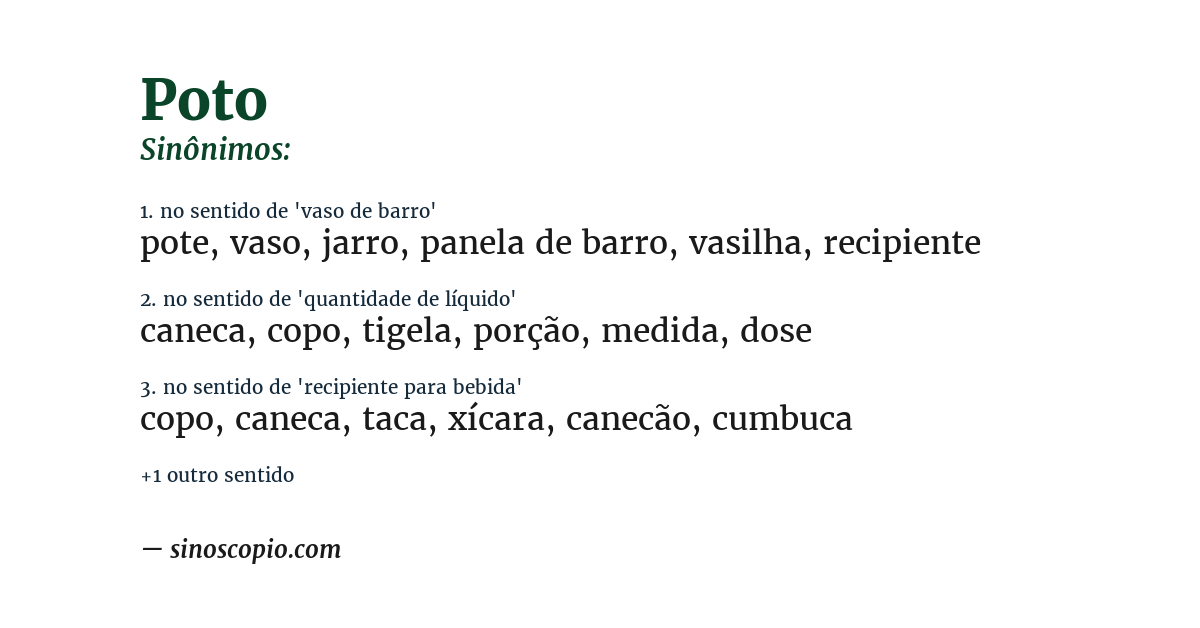 Sinônimo de poto
