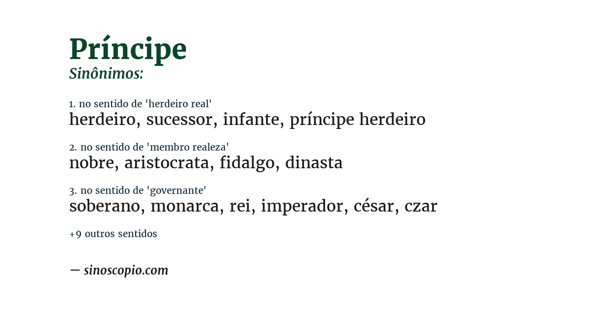 Sinônimo de príncipe