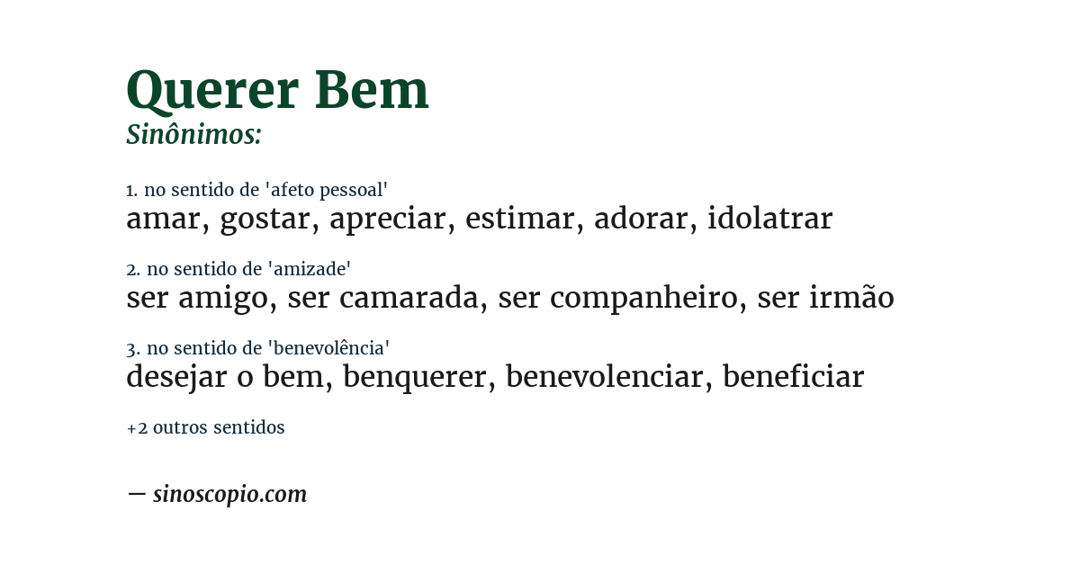 Sinônimo de querer bem
