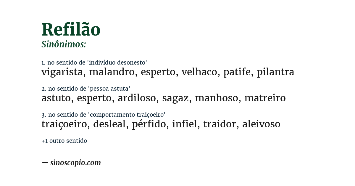 Sinônimo de refilão