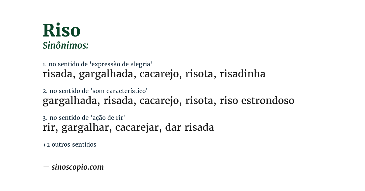 Sinônimo de riso