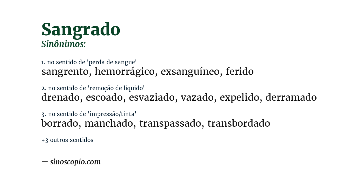 Sinônimo de sangrado