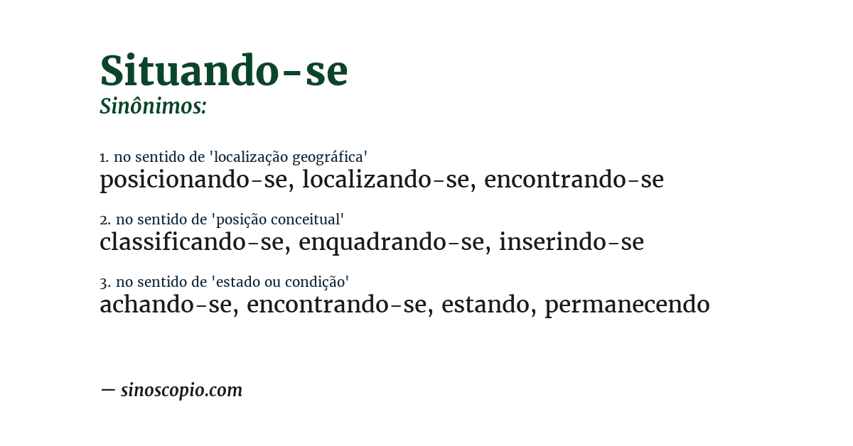 Sinônimo de situando-se