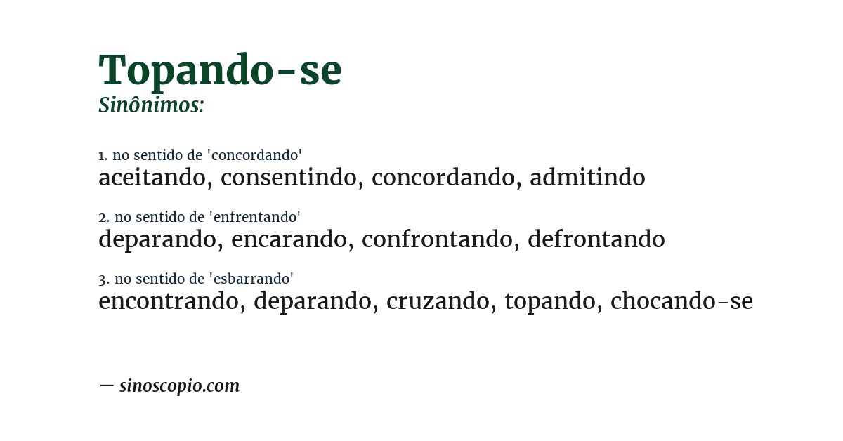 Sinônimo de topando-se