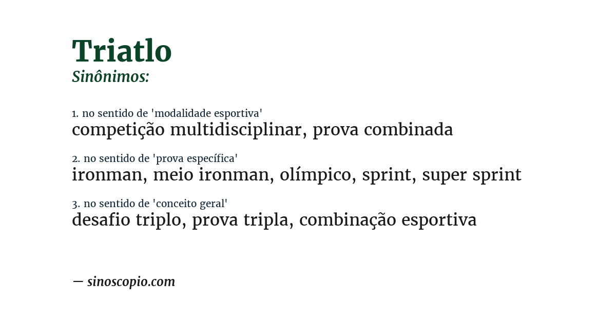Sinônimo de triatlo