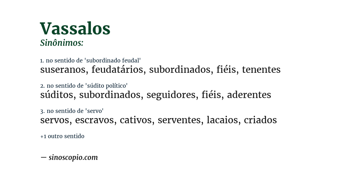 Sinônimo de vassalos