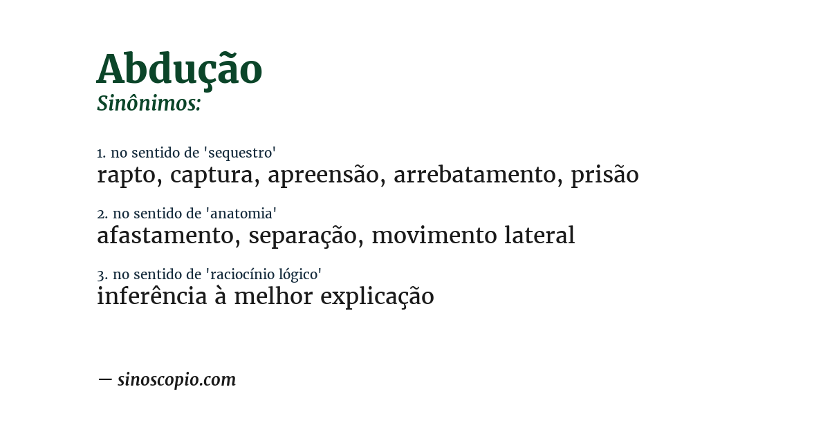 Sinônimo de abdução