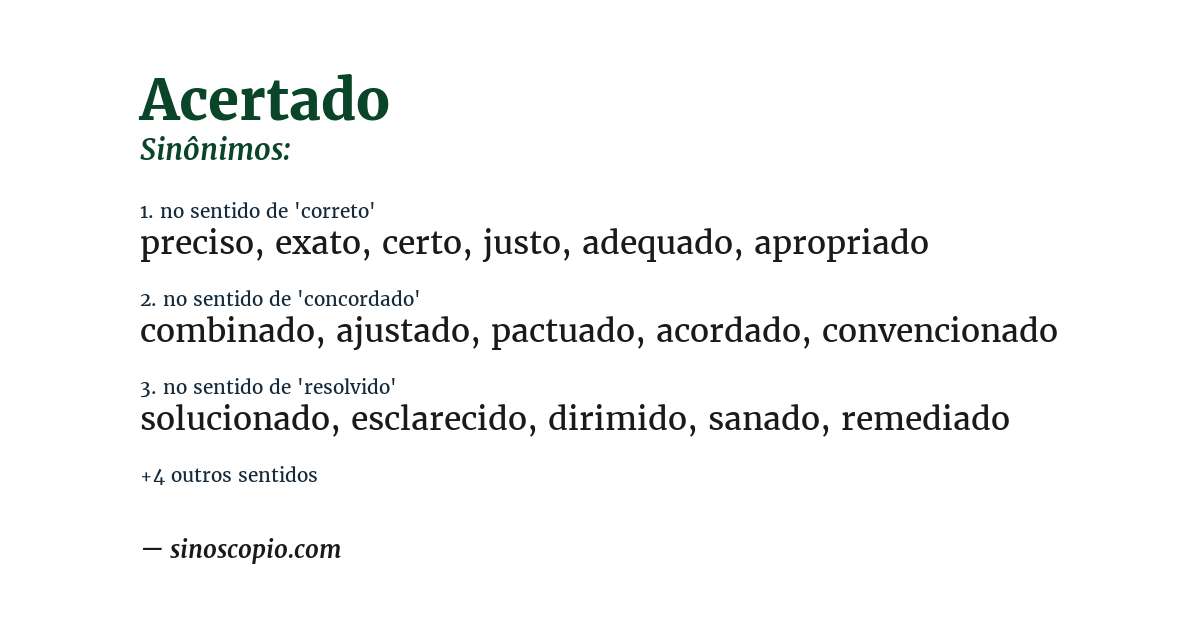 Sinônimo de acertado