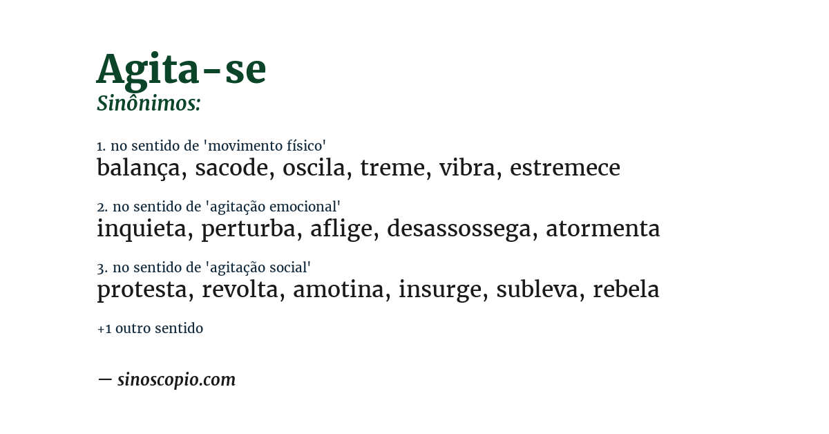 Sinônimo de agita-se