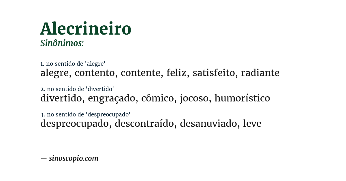 Sinônimo de alecrineiro