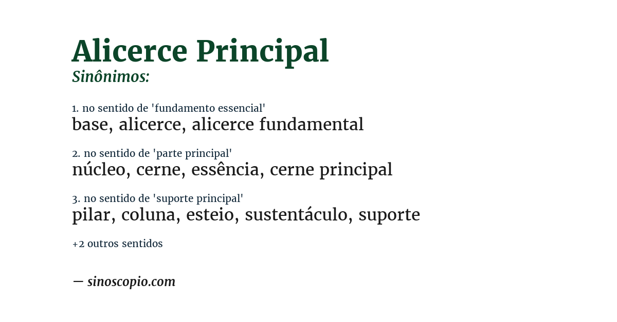 Sinônimo de alicerce principal