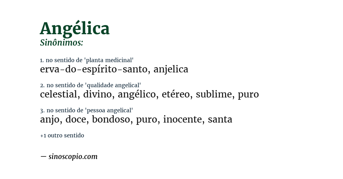 Sinônimo de angélica