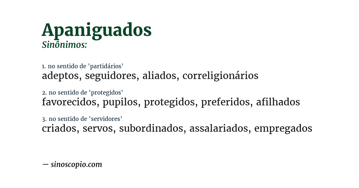 Sinônimo de apaniguados