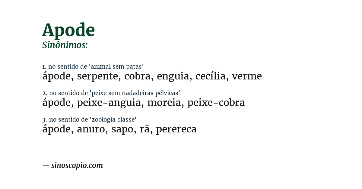 Sinônimo de apode