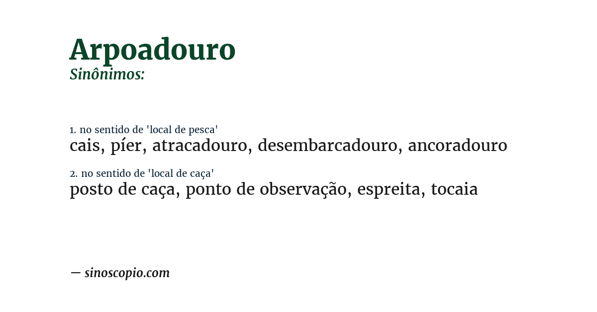 Sinônimo de arpoadouro