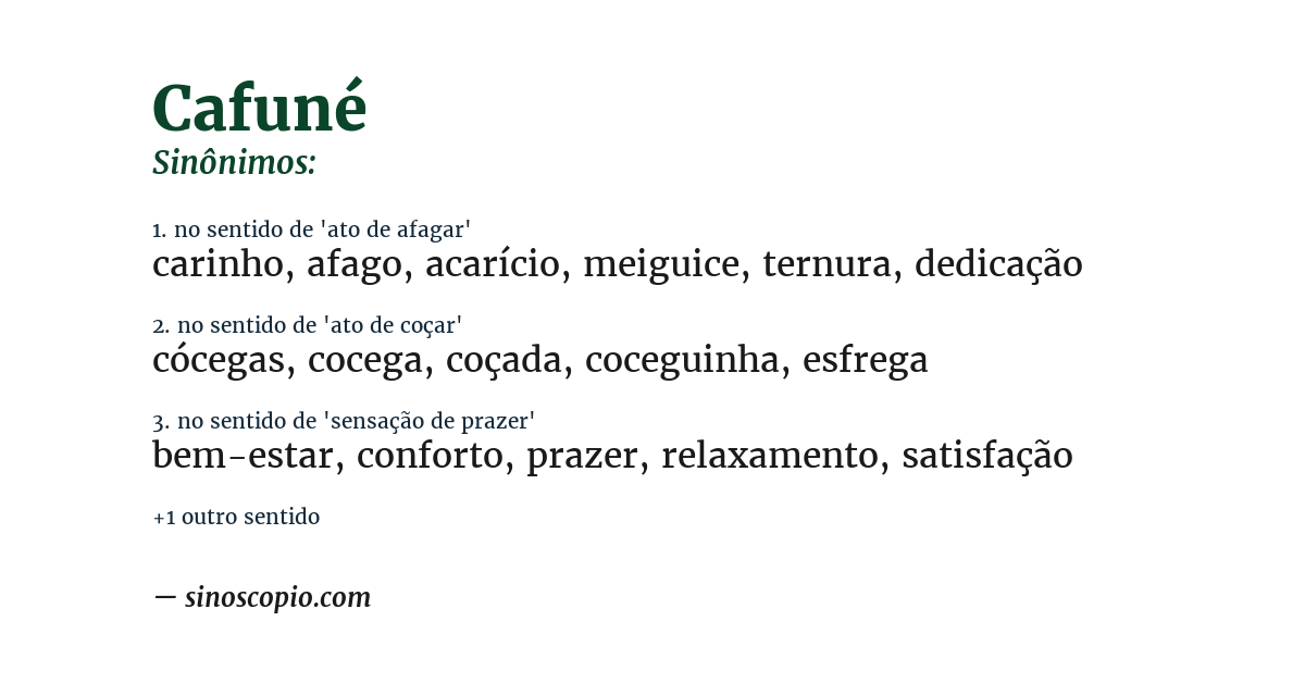 Sinônimo de cafuné