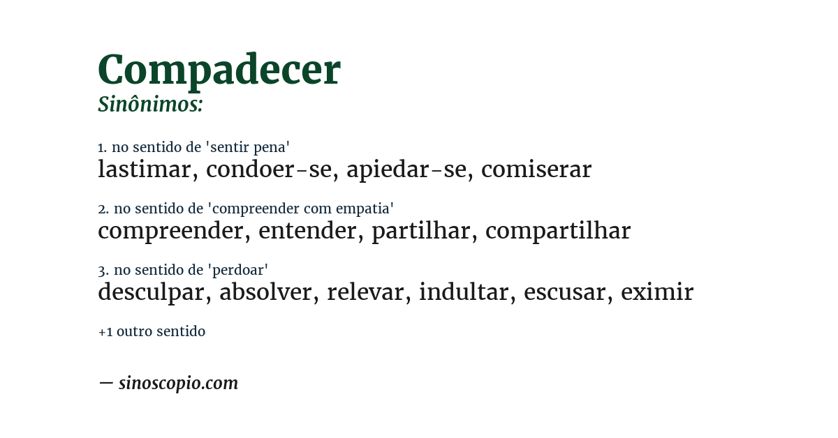 Sinônimo de compadecer