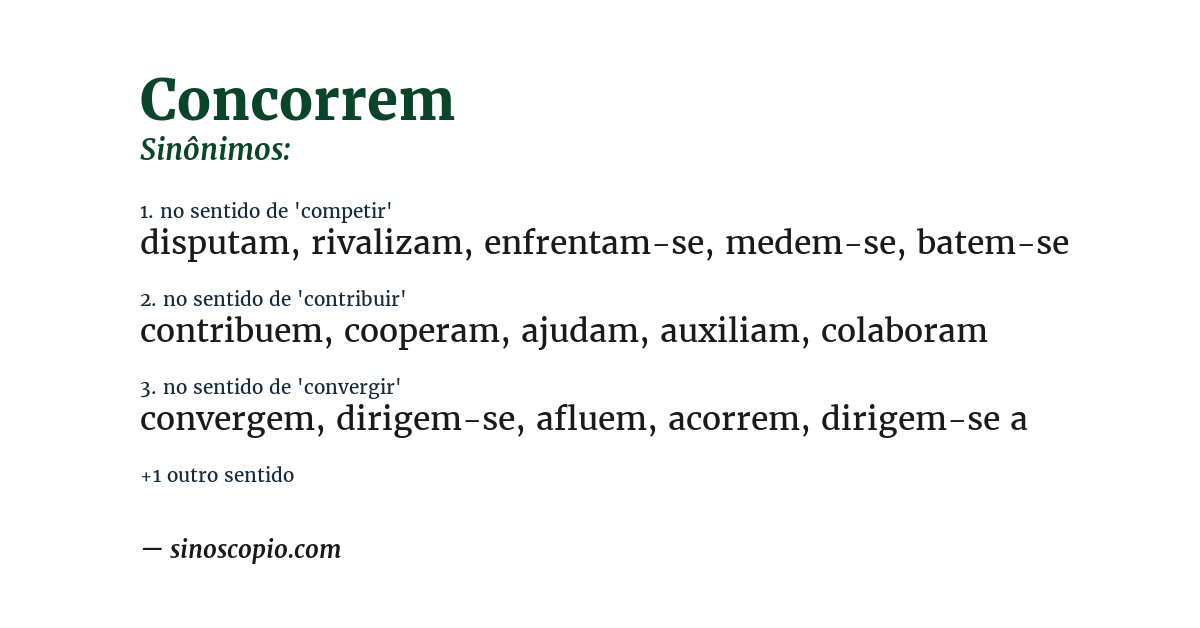 Sinônimo de concorrem