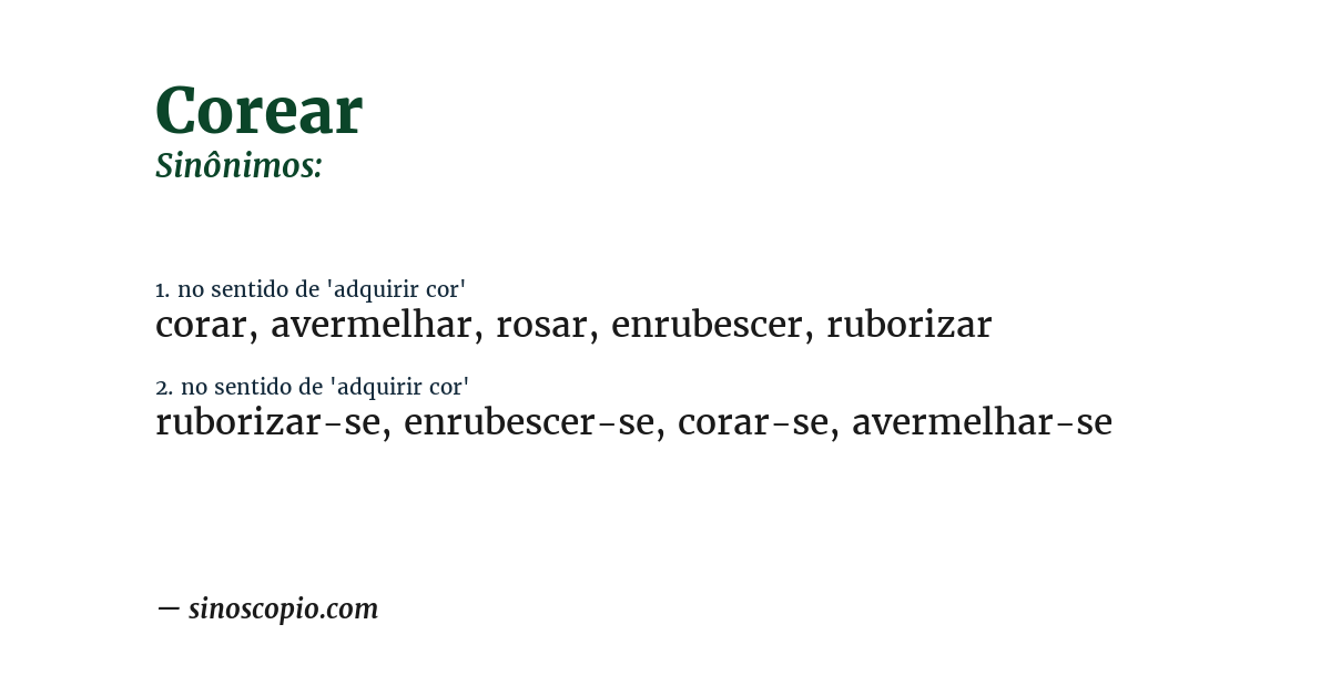 Sinônimo de corear